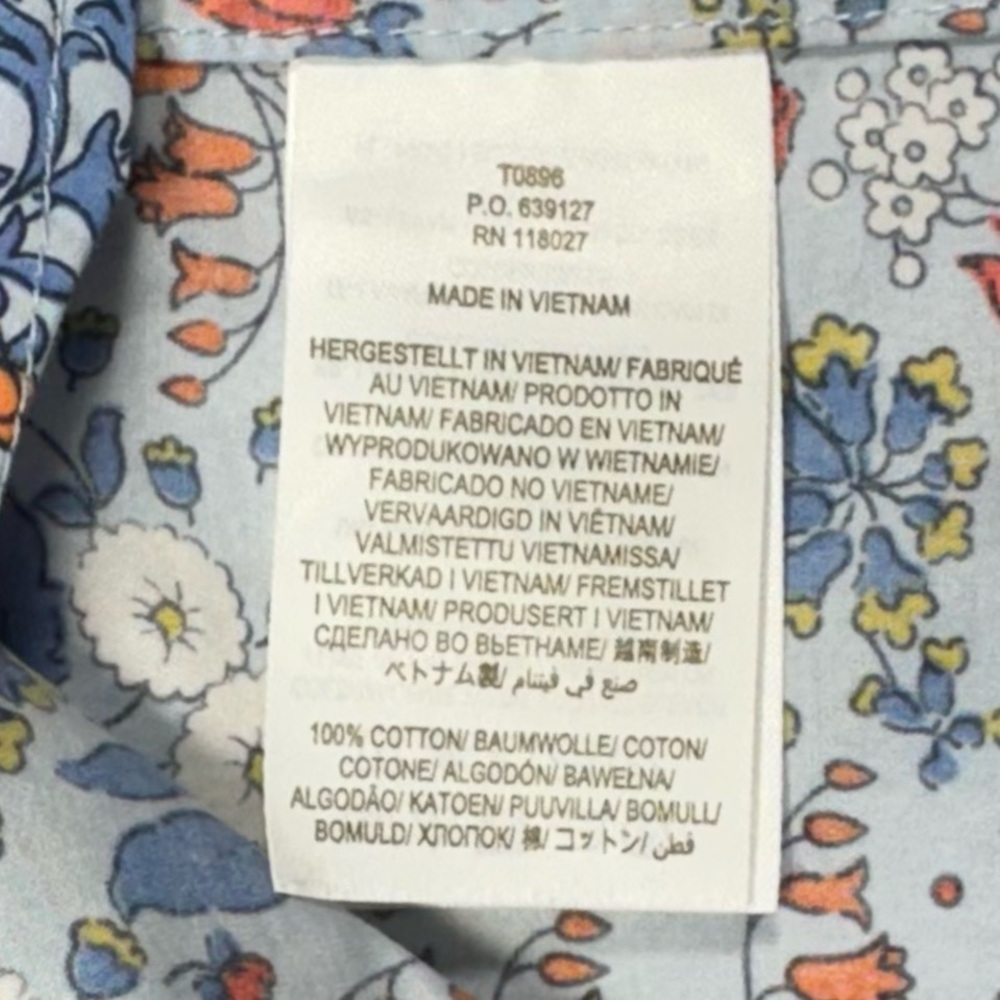 Boden Woman’s Blue Floral Button Down Shirt Size 6R - Picture 13 of 16